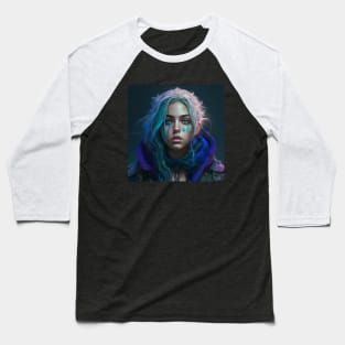 lightning Cyberpunk girl Baseball T-Shirt